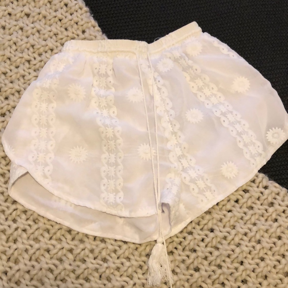 White Flowy Shorts